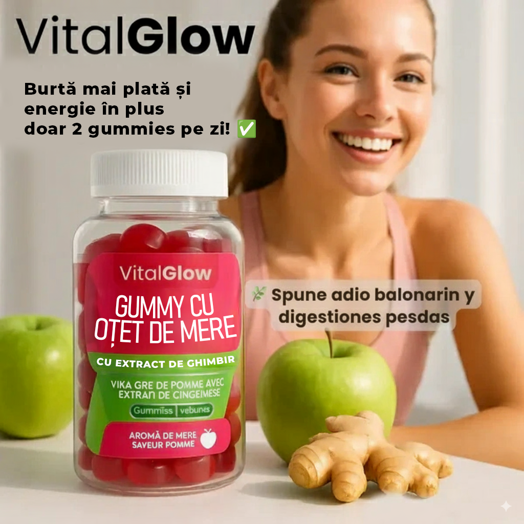 Ofertă 1+1 GRATIS – VitaGlow Gummies pentru un corp de vis! 🍏