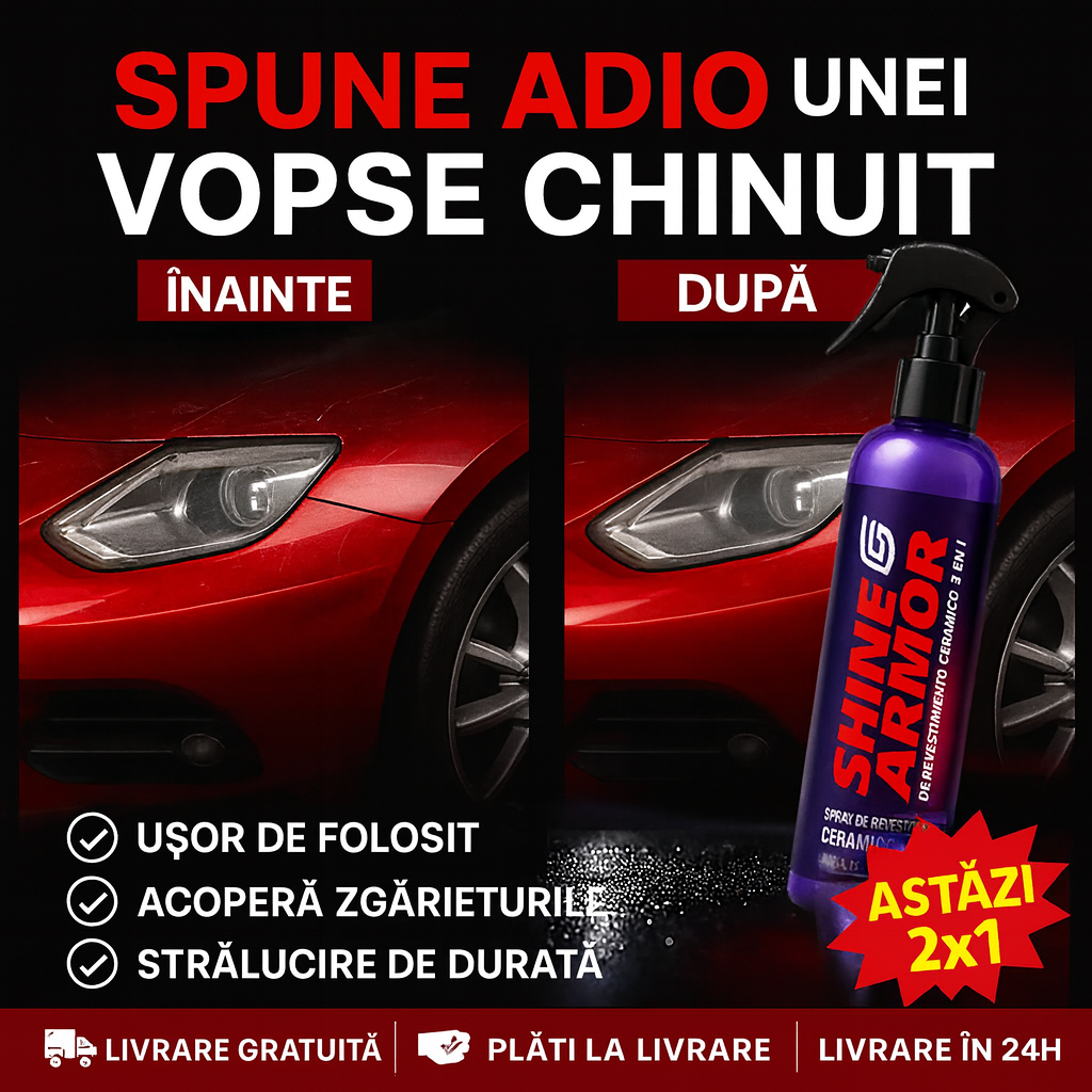 [LEVE 2 ȘI PLĂTEȘTI 1!] Spray-ul CERAMIC care îți transformă mașina în câteva minute – ascunde zgârieturile și redă strălucirea de mașină nouă!